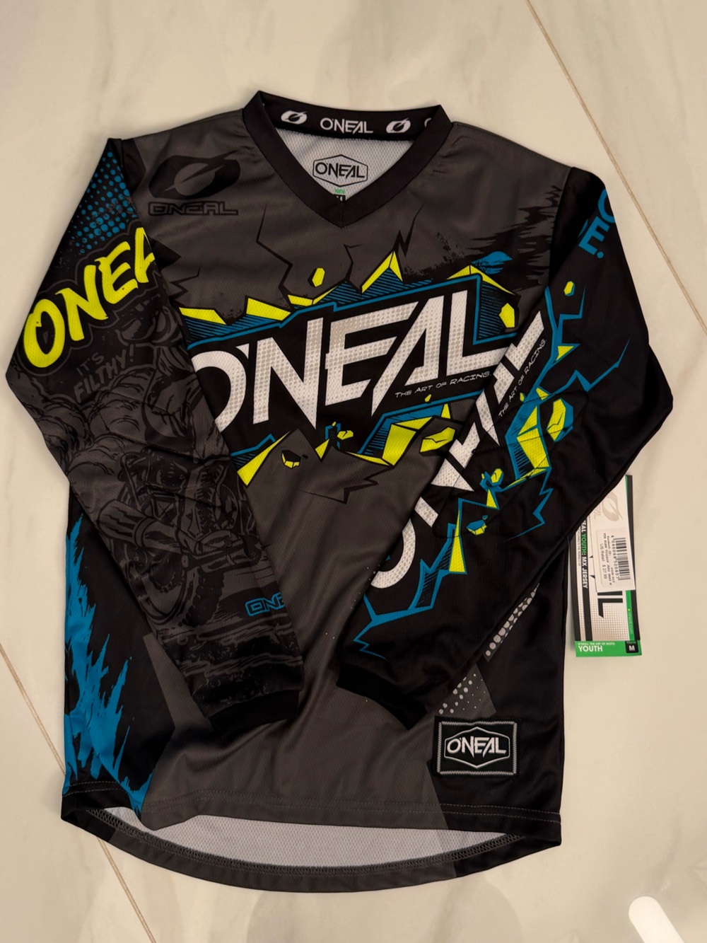 O'NEAL Kids' Black & Blue Graphic Motocross Jersey